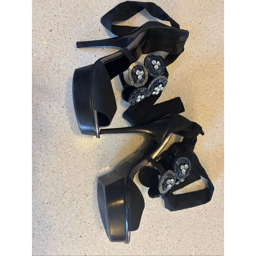 Bakers platform heels, wrap ankle